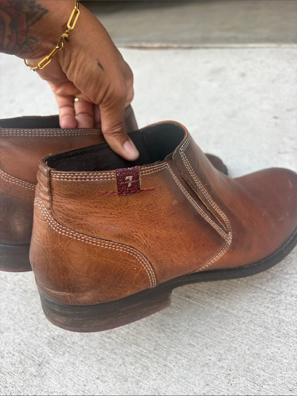 Men's Brown Leather Chukka Boots - Casual Pull-On Style